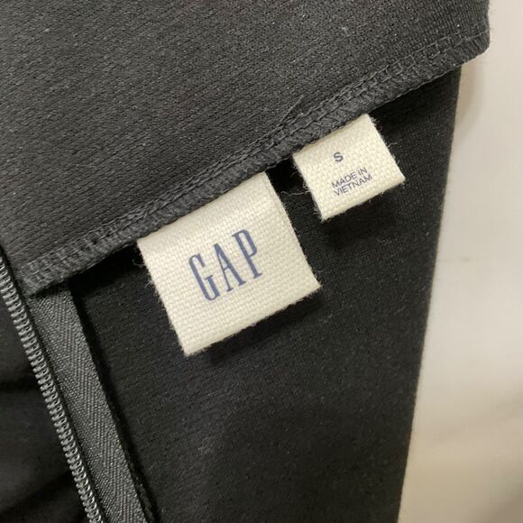 Gap Black Ponte Knit Little Black shift Dress size small tulip bell sleeves - Picture 4 of 12